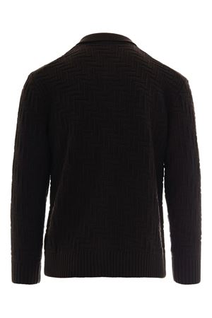 Brown virgin wool cardigan PAOLO PECORA | A030F0092358